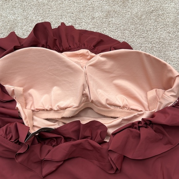 NWT J. Crew Matte Ruffle One Shoulder in Sienna One Piece Swimsuit Plus Size 20 - Picture 6 of 10